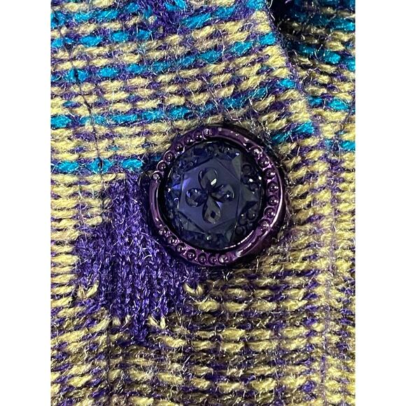 Pampara Multicolor Knit Button Jacket Tunic Small NWT Boho Artsy Lagencore - Picture 10 of 11